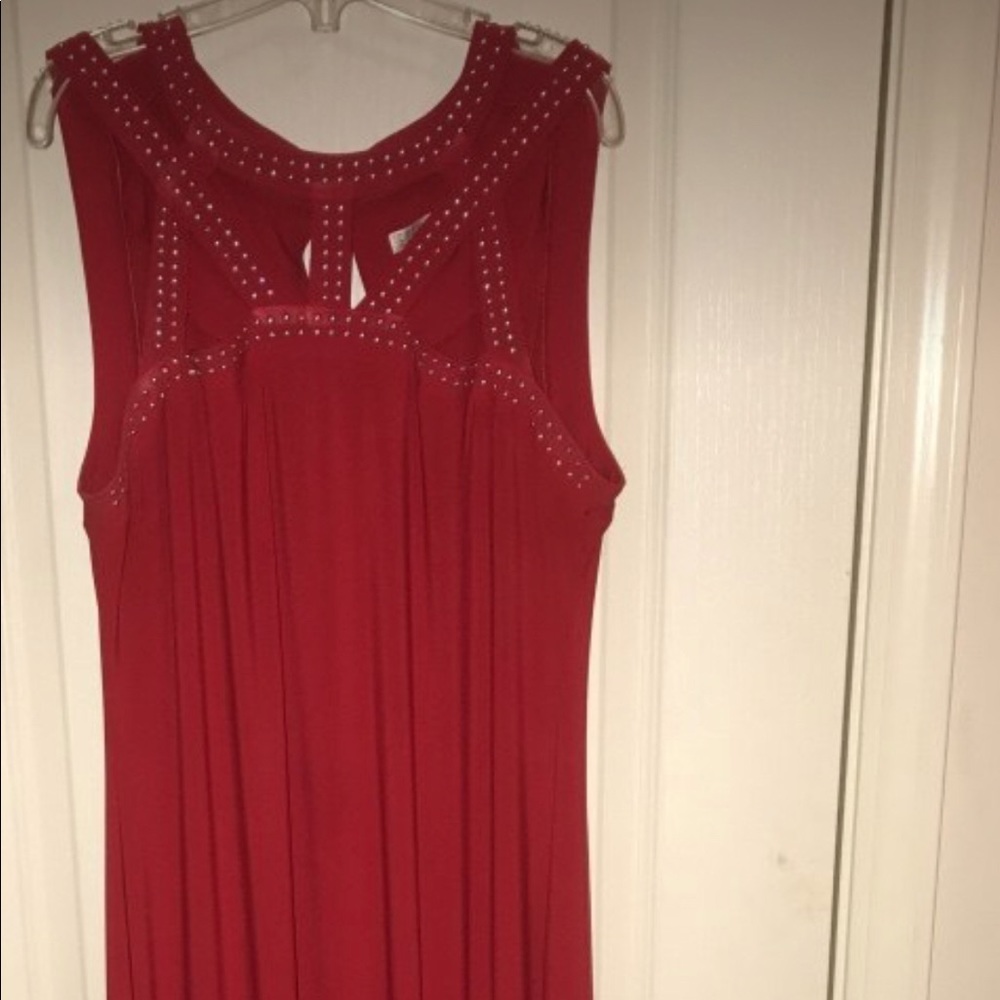 Long red prom dress